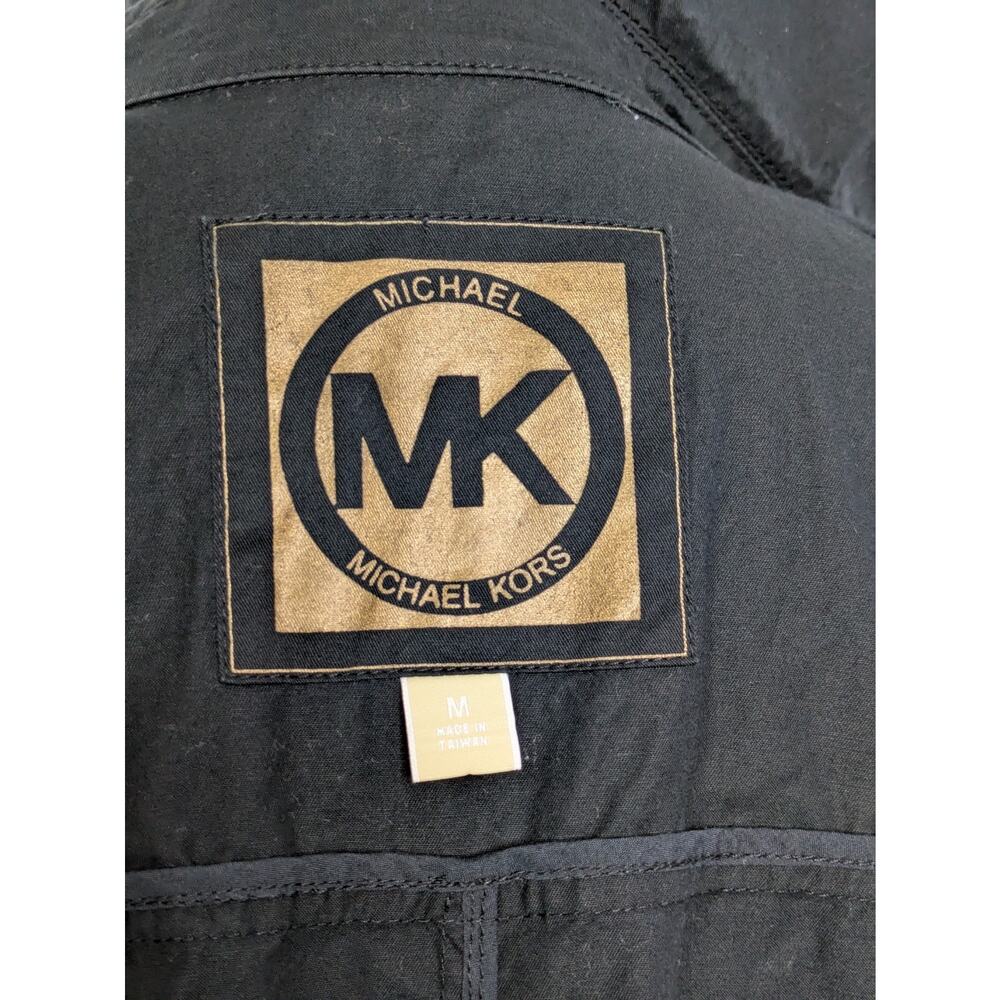 Michael Kors Black Double Breasted Belted Trench Coat / Jacket Womens Size M - Picture 8 of 10